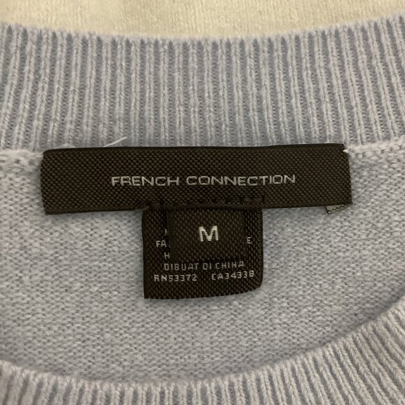 French Connection Women's Sweater Size M Blue Colorblock Striped Long Sleeve - Picture 6 of 8